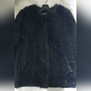 Hartford navy real  Fur Coat